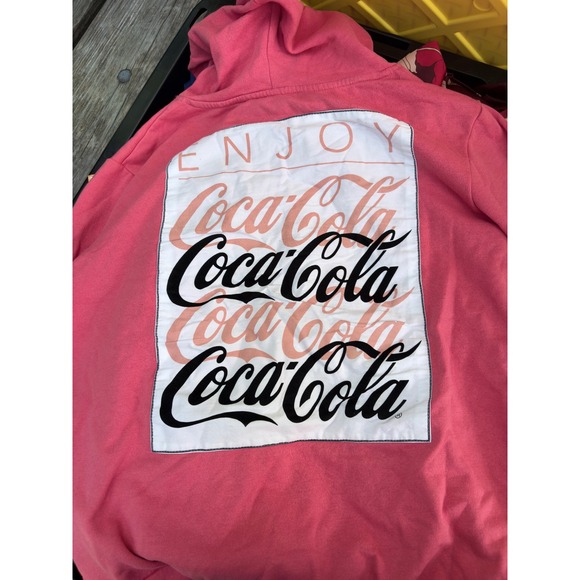 Coca-Cola Tops - Coca-Cola Hoodie Womens Medium Red Embroidered Logo Pullover Retro Vintage Style